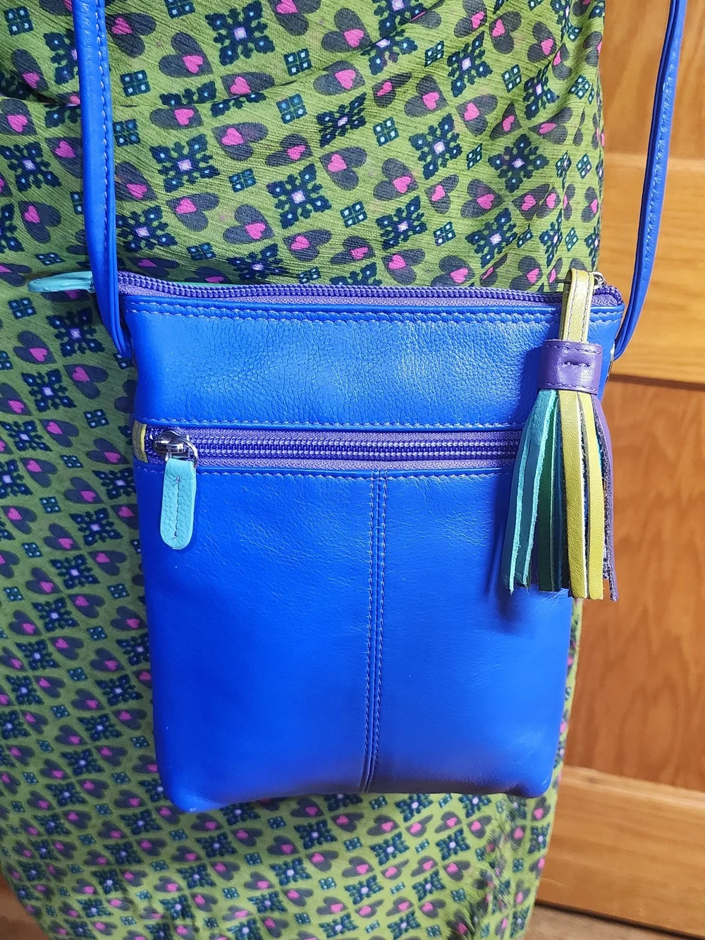 Green & Blue Colorblock Crossbody Bag — Sleek Everyday Carry